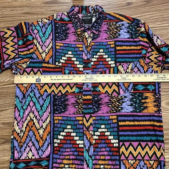 Wrangler Frontier Series Mens L Long Sleeve Button Down Aztec Western Cowboy - Picture 7 of 9